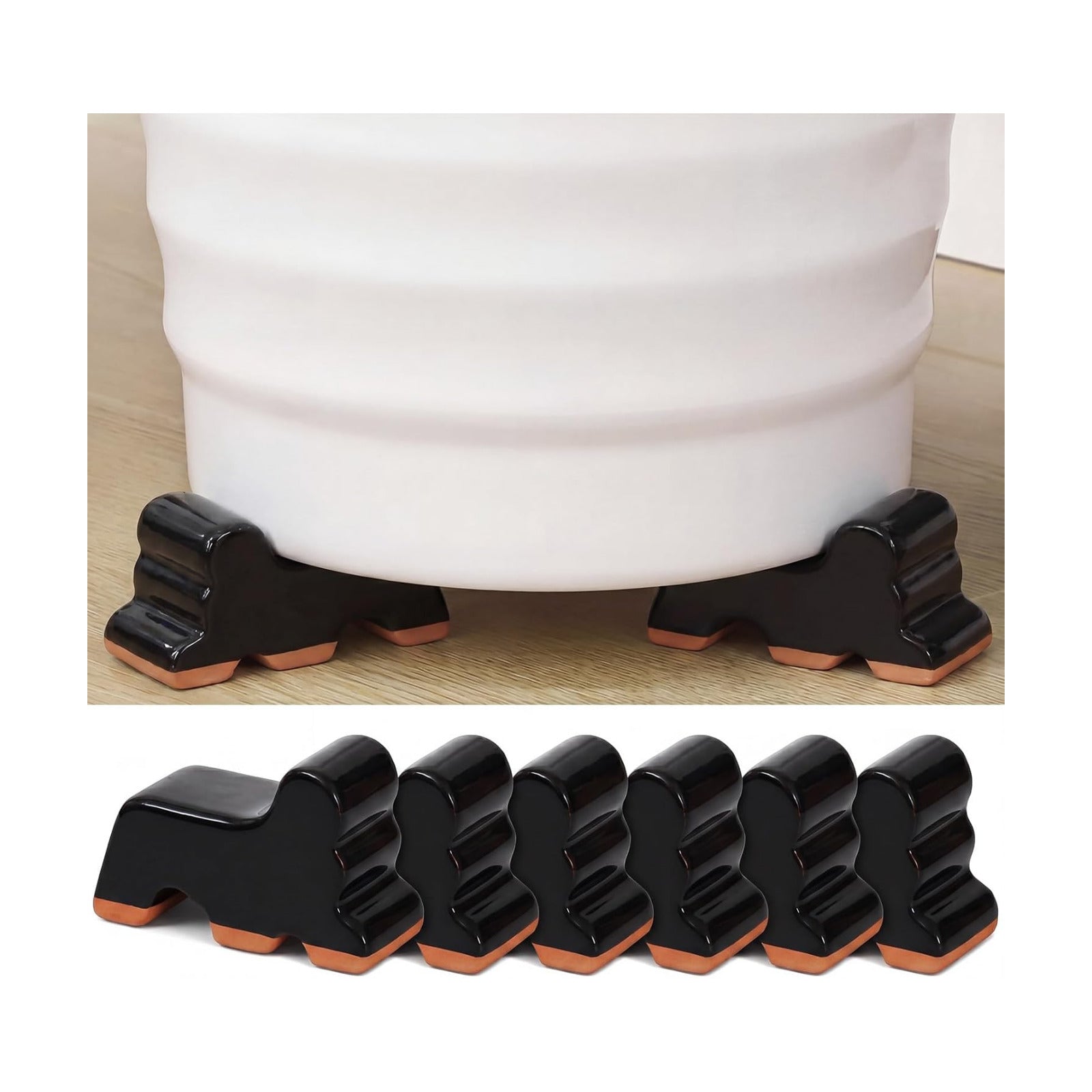 Kigeli 6 Pcs Resin Garden Pot Feet for Outdoor Planters 3 Inch Long 1.5 Inch Tall Flower Handmade Elevator Plant Feet