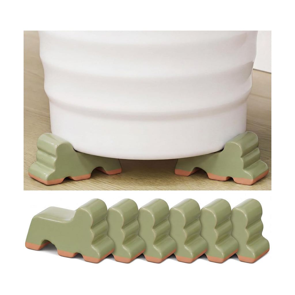 Kigeli 6 Pcs Resin Garden Pot Feet for Outdoor Planters 3 Inch Long 1.5 Inch Tall Flower Handmade Elevator Plant Feet