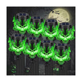 8 Pack Solar Halloween Lights Outdoor, Green Skull Torch Lights