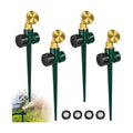 Tioncy 4 Pack Metal Lawn Sprinkler for Yard with Brass Nozzle & Aluminum Alloy Spike Base, Adjustable Automatic Garden