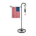 53" Heavy Duty Garden Flag Stand & Shepherds Hook, Scrollwork Anti-Tip Base | All-Weather Rustproof Coating Tool-Free