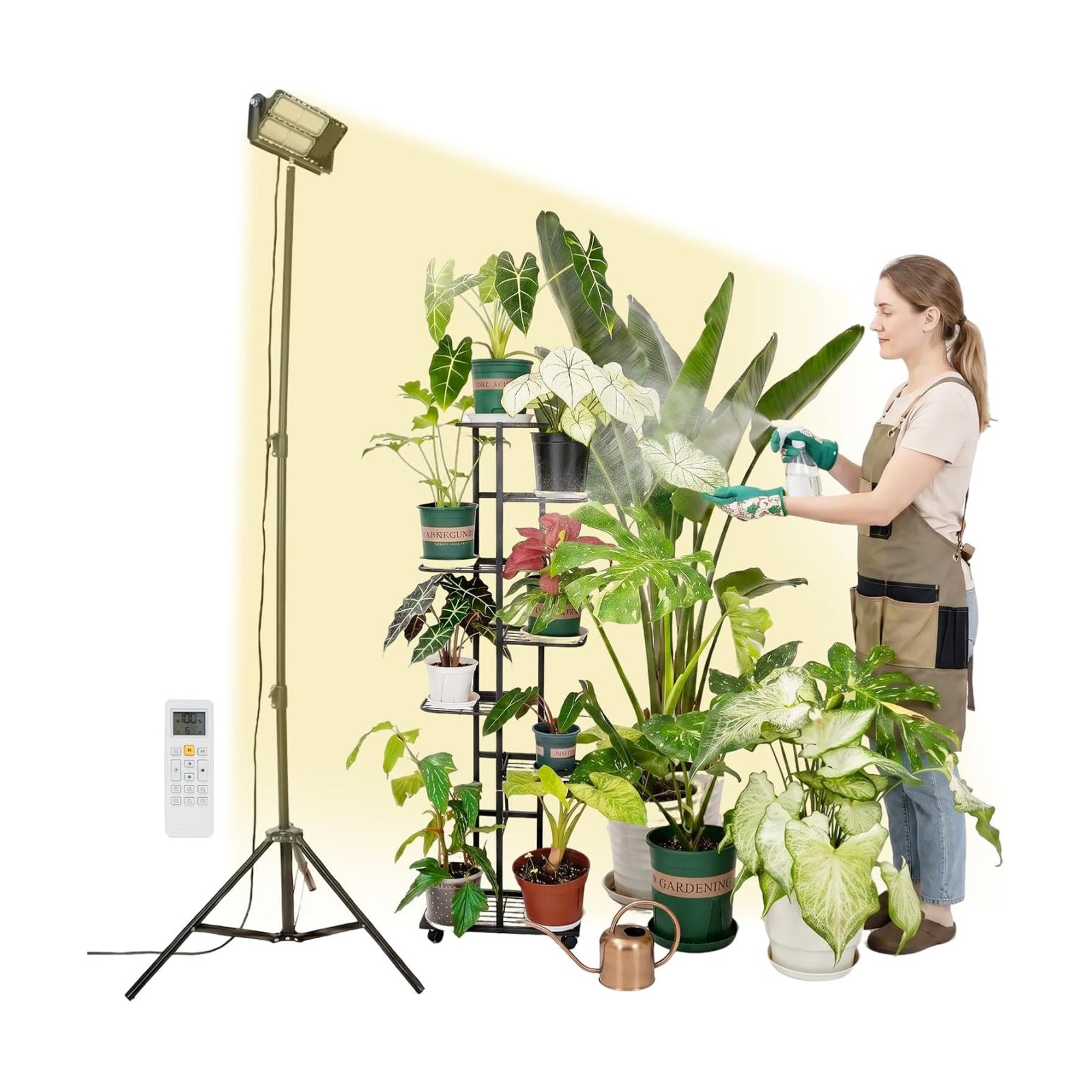 SANSI Grow Light for Indoor Plants, 100W IP65 Full Spectrum Tall Standing | 10000LM, CRI 95, High PPFD