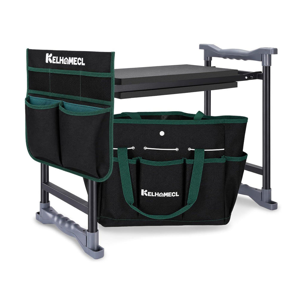 Garden Kneeler and Seat - Extra Wide Thick EVA Pad, Heavy Duty Foldable Garden Bench Holds 350lbs, 2-in-1 Gardening