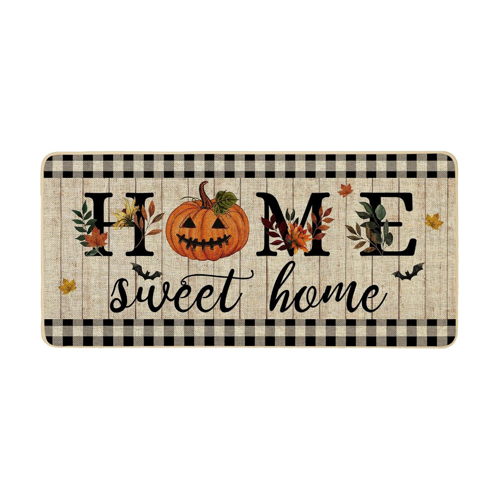 ORTIGIA Halloween Pumpkin Doormat Home Sweet Home Indoor Outdoor Patio Welcome Door Mats Non-Slip Durable Entrance Mat for Home Entrance Outside Entry Yard Floor Patio 17x36 INCH