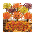Der Rose 24Pcs Artificial Fall Flowers for Outdoors, Fake Mums and Ferns