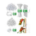 300Pcs Tomato Clips,Transparent Garden Plant Clips,Plastic Trellis Clips for Tomatoes,Cucumbers,Vines, Reusable Plant Support Clips, Gardening Supplies to Grow Upright