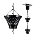 Rain Chains for Gutters Outside Black with Adapter 8.5FT 12 Cups | Rain Catcher Chain for Heavy Rain,Rust