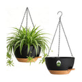 12 Inch Large Self Watering Hanging Planters 2 Pack with Saucers | Set of 2 12-inch self-watering hanging planters with