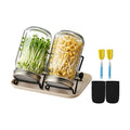 2PCS 1000ML Sprouting Jars with 86mm Wide Mouth Mason Jar with Stainless Steel Screen Sprout Lids,3.7X6.5 inches