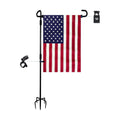 JRED Garden Flag Stand with American Garden Flags 12x18 Inch, Metal Yard Flag Holder Garden Flag Pole with Clips and