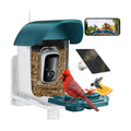 Bird Feeder with Camera Solar Powered, 2K HD Birds Feeder Camera for Outdoors, Instant Motion Detection & Alerts, AI Smart Identify Birds Species, Gifts for Mom Dad and Bird-Lovers(Cyan-Blue)