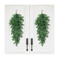 2 Pcs Extra Length Artificial Christmas Teardrop Swag, Greenery Door Swag