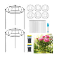 8 Pack Peony Cages and Supports with 100 Cable Ties and a Pair of Scissors | 12" D x 16" H Heavy Duty Metal Plant