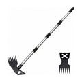 Weed Puller Tool with Long Handle, 60'' Adjustable Long Manual Weeder Remover Tool，2 in 1 Weed Rake and Gardening