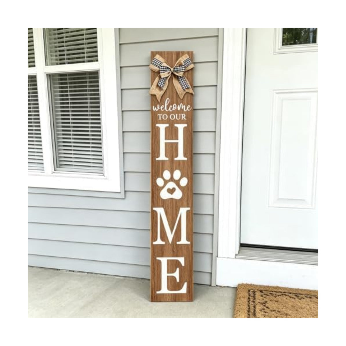 Welcome to Our Home Front Door Sign, 47"X8", Wood