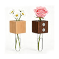 2PCS 3D Mini Vase Magnets for Fridge with Glass for Home Office