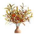 SNAIL GARDEN 4Pcs Fall Faux Olive Branches with Berries,Gradual Color