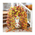INQCMY Artificial Fake Hanging Flowers Plants for Outdoor Fall Decoration | 2PCS Faux Silk Daisy with Eucalyptus