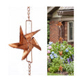 6 FT Rain Chain with 6 Windmill Cups Outdoor Gutter Downspout Decor | Rain Chains for Gutters, Windmill Rain Catcher
