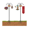 MoKo Double Shepherds Hooks, 88 in Bird Feeder Pole 0.9 InThick, 2 Pack