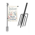 Garden Flag Holder for Outside, 5 Prong Base Small Flag Stand | Reinforced Threaded Connection, Heavy Duty Yard Flag