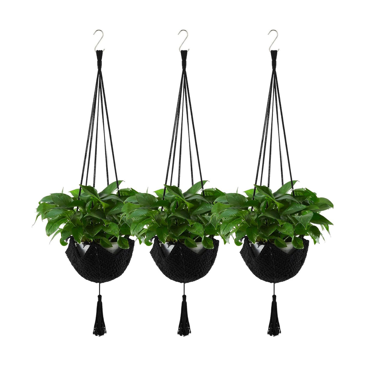Shappy 3 Pack Boho Macrame Plant Hanger for Indoor