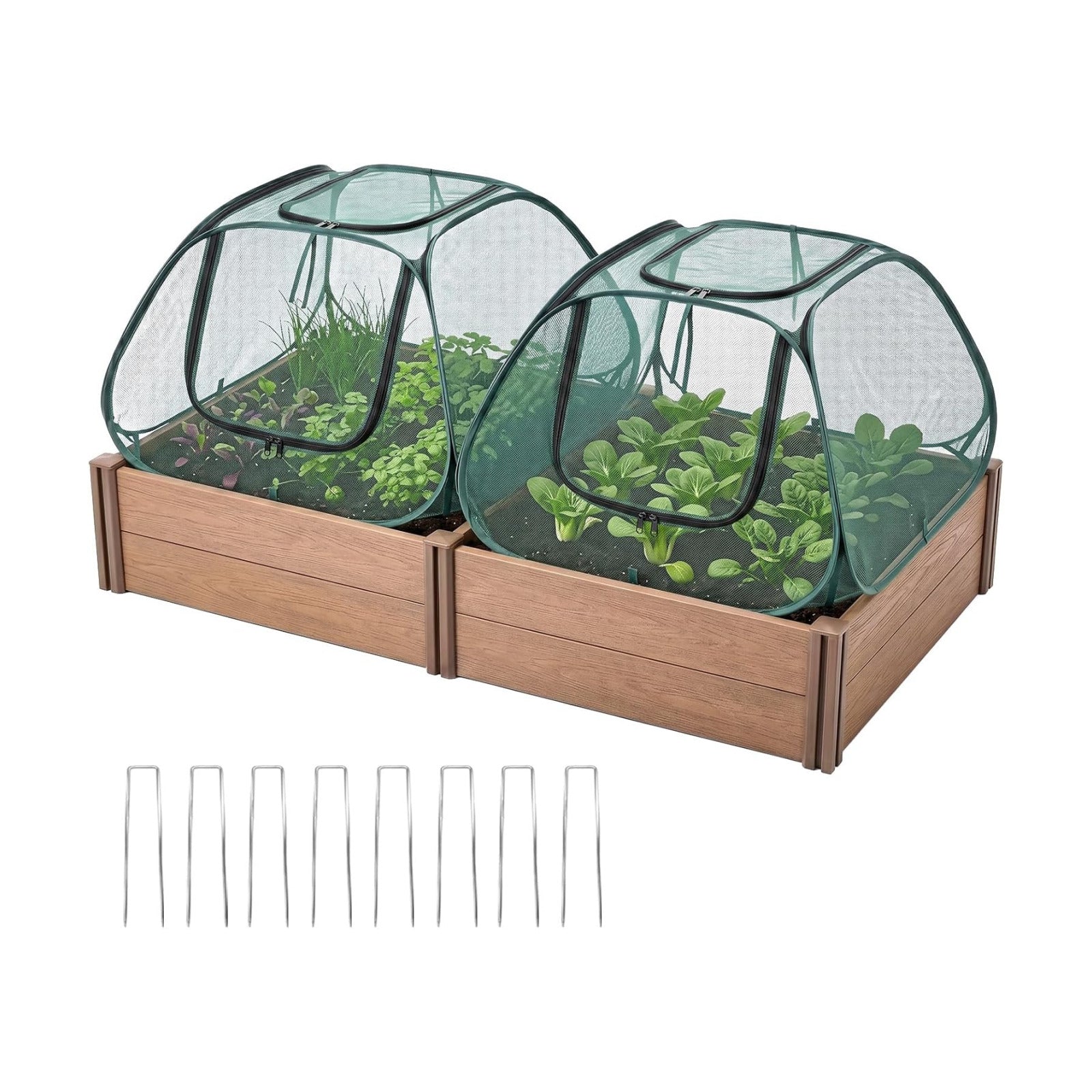 2 Pack Garden Plant Covers for Raised Beds, 35"x35"x20" Pop up Mesh Plant Covers for Outdoors, Sunblock Shade Tent