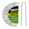 6 Inch 200 Pack Galvanized Landscape Staples, FUOAUYK Heavy Duty Garden Staples 11 Gauge for Weed Barrier and Landscape