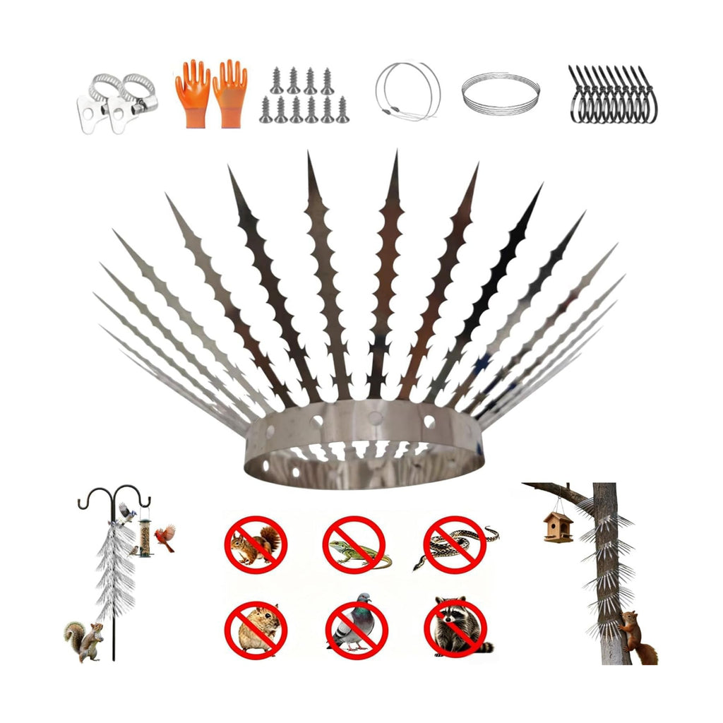 300cm Anti-Bird/Squirrel Spikes&Squirrel Proof Baffle for Bird Feeders Pole