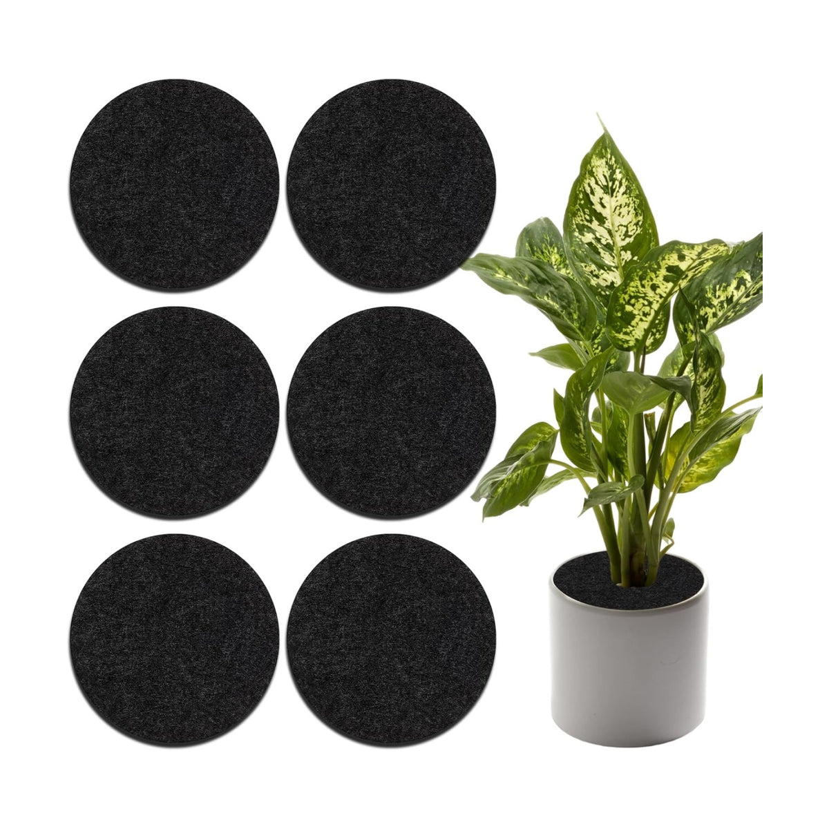 Plant Pot Cover,6 Inch Plant Pot Grid Mat,Cuttable Pot Soil Guard,Cat Proof