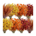 Bassion Artificial Fall Mums for Outdoors Decor, 16 Pcs Fake Fall Flowers