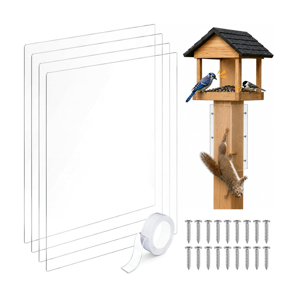 Junkin 4 Pack Squirrel Baffle for 4x4 Square Bird Feeder Pole 16"x20"