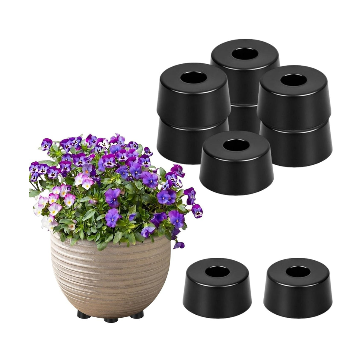 9PCS Plant Pot Feet, Pot Risers for Outdoor Planters, Rubber Pot Lifters