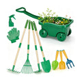 10pcs Kids Gardening Tools Set - Wheelbarrow Set for Kids3-8 | Wheelbarrow Toys with Shovel,Rake,Hoe and Watering,STEM