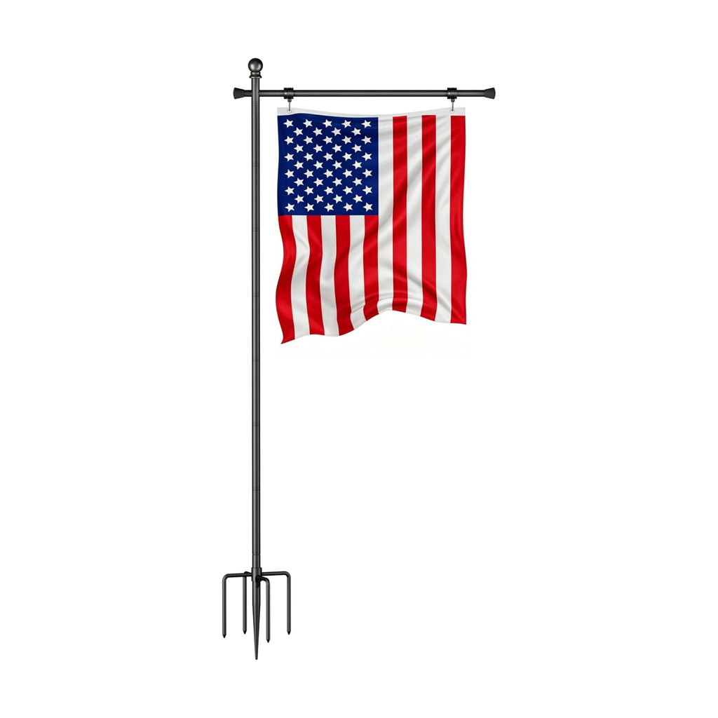 Koutemie 10FT In Ground Flag Pole Holder for Outside House for 3x5 Flags | Adjustable Flag Poles for 3x5 American