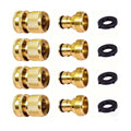 Garden Hose Quick Connect Solid Brass Quick Connector Garden Hose Fitting Water Hose Connectors 3/4 inch GHT