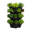 Vertical Garden Planter 4 Tier Stackable System 16 Plants, Space Saving Herb, Strawberry & Food Crop Planter with