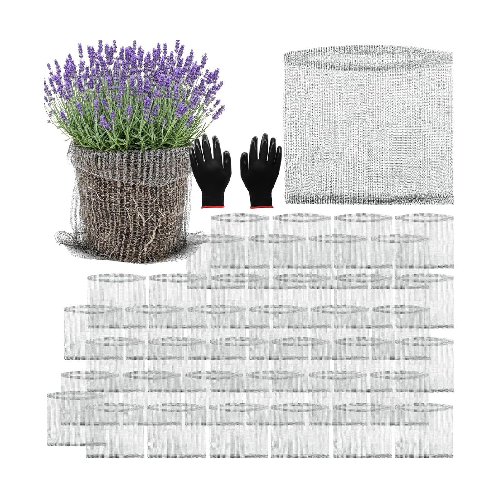40 Pcs Gopher Baskets, 5 Gallon Root Guard Gopher Proof Baskets for Plants | 16"x17.5" Stainless Wire Steel Baskets