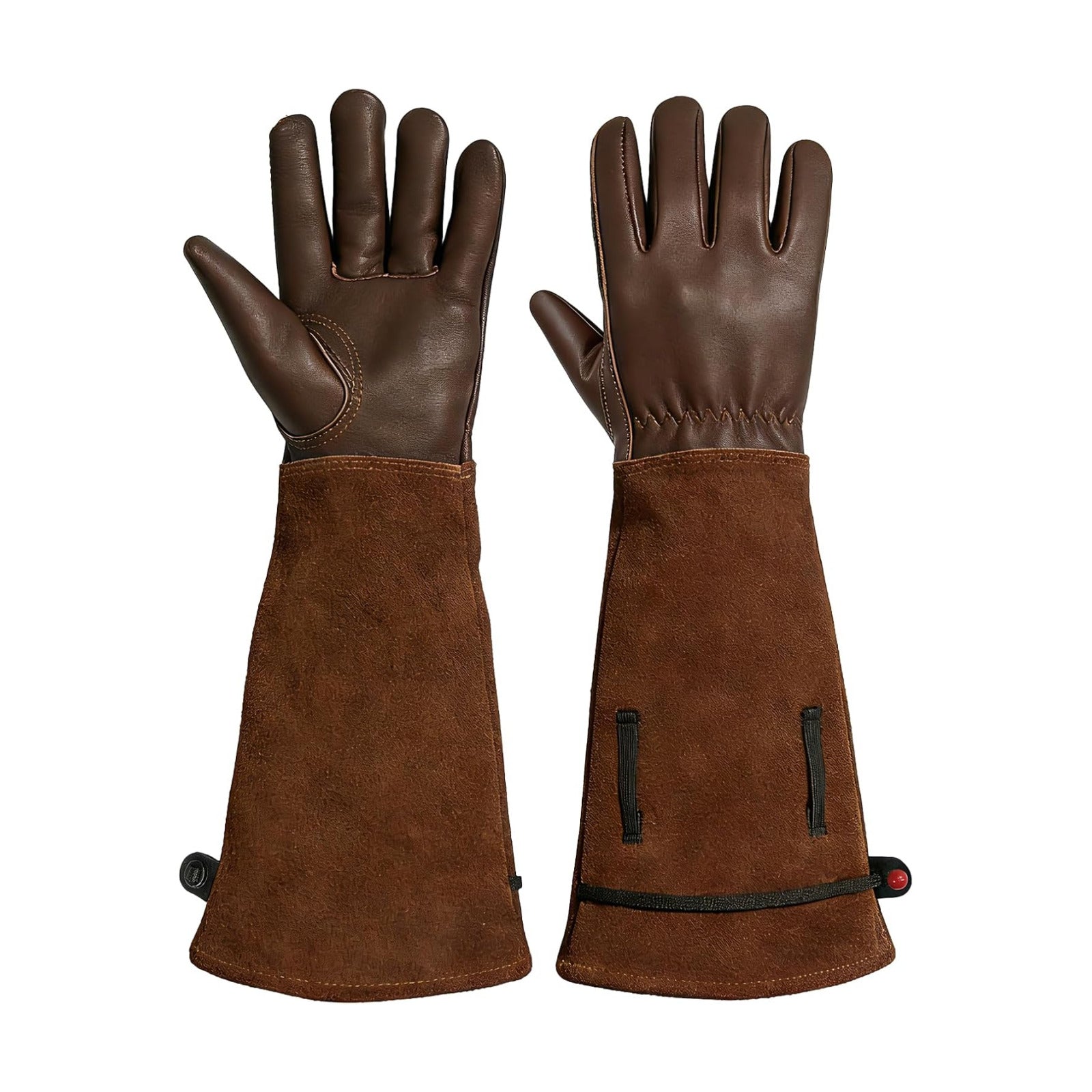 Aegend Women’s Garden Gloves, Long Elbow Cuff Adjustable Strap, Sun & Dirt Protection, Cowhide Leather, Breathable
