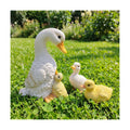 BYVBLETZ Duck Garden Statues Set of 3, Resin Mother Duck with Baby Ducklings Indoor Outdoor Decor, 7.9" Yard Art Patio