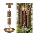 8.5ft Rain Chain for Gutters Outside Splash-Proof with Anchor Basin Copper Color Bamboo Sign 13 Cups Rain Chain Catcher