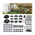 Drip Irrigation System 130FT with 10 Bendable Nozzles, 10 Misting Emitters, 10 8-Outlet Drip Emitters, 1/2 & 1/4 Inch