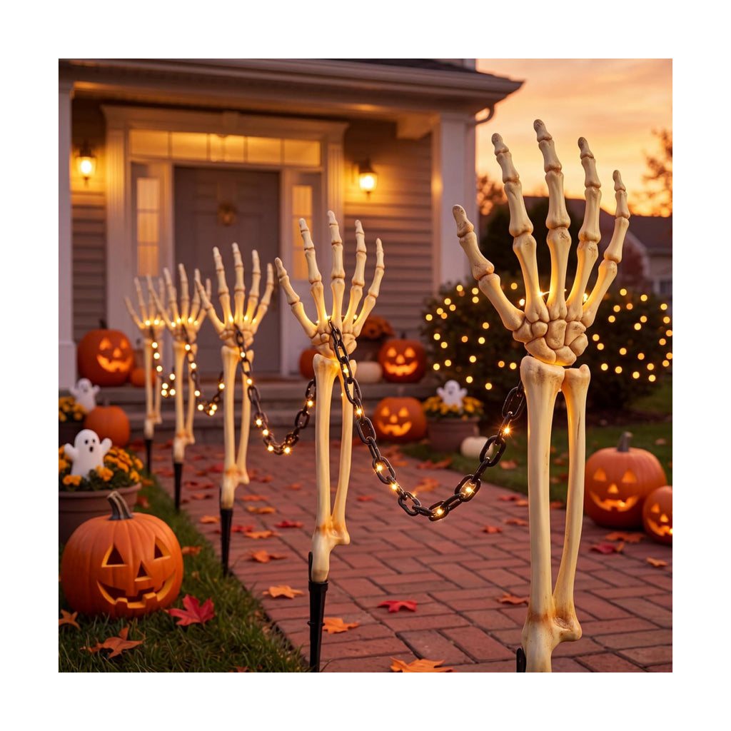 Junkin 12 Pcs Halloween Decorations Outdoor, Skeleton Arms Stakes Kit