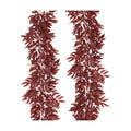 RECUTMS 2Pcs Faux Willow Leaves Vine 6Ft Full Burgundy Fall Garland