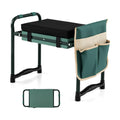 2-in-1 Garden Kneeler and Seat, Folding Garden Seat w/EVA Foam Kneeling Pad & Removable Tools Pouch, Sturdy Steel