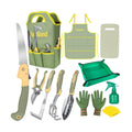Green Garden Tools Set 26-Piece, Gardening Gifts for Women Men | Aluminum Gardening Hand Tools w/Ergonomic Handles