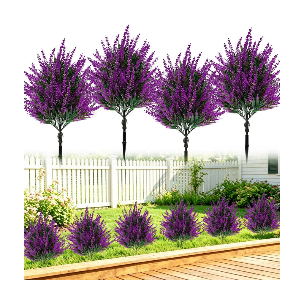 THKFUL 4 Pack Artificial Topiary Ball Trees Outdoor, UV Resistant Fall Faux Boxwood Shrubs with Ground Spikes, Small Fake Grass Bushes for Front Porch Planters, Garden & Indoor Autumn Decor