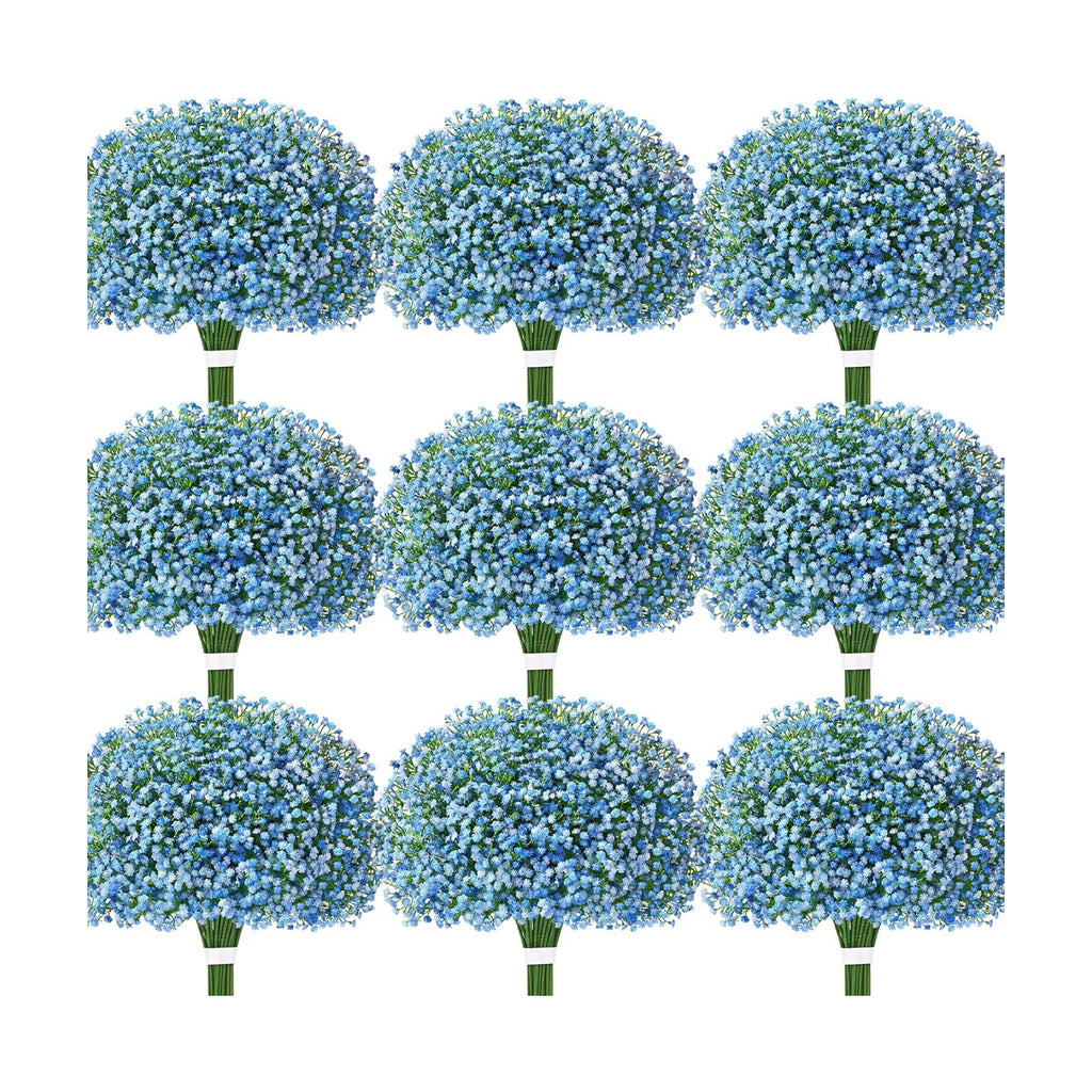 100 Pcs Baby Breath Flowers Artificial Bulk, Blue Babys Breath Fake Flowers
