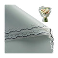 WRAPAHOLIC 20 Sheets Grey Flower Wrapping Paper - 22.4 x 22.4 inch Light Grey and Wavy Edge Design Water-Resistant Floral Bouquet Wrapping Paper, Florist Supplies Packaging for Anniversary and Birthday Gift DIY