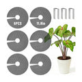 6 Pack Plant Pot Grids, 11.8" Trim-to-Fit Plant Pot Soil Covers Protectors from Animals, Indoor Outdoor Plant Protection with Metal Stakes, Black